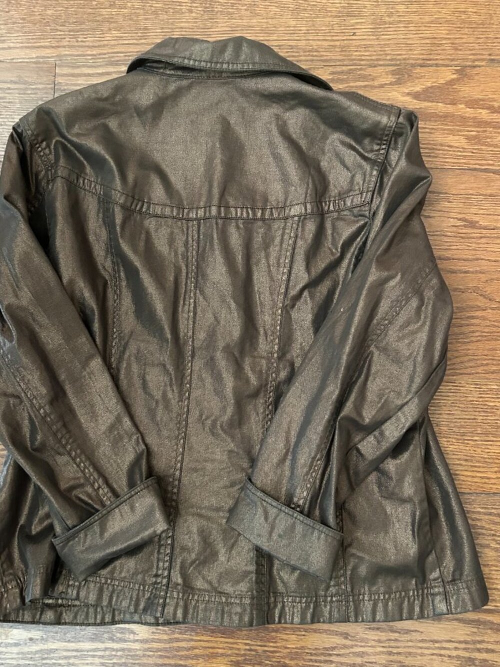 Coldwater Creek Metallic Shimmer Jean-Style Jacket Plus Size 18W, 1X - Picture 6 of 12